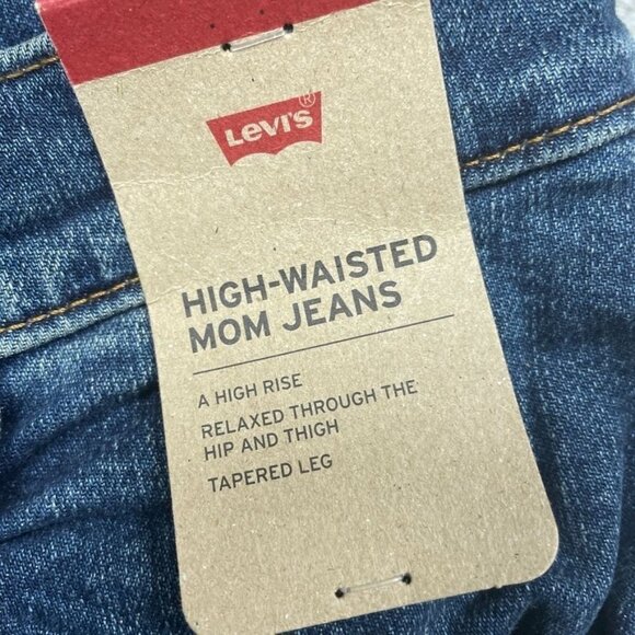 Levis High-Waisted Mom Jeans Tapered Leg Relaxed Fit 32 Blue Denim d0260 - Picture 5 of 10